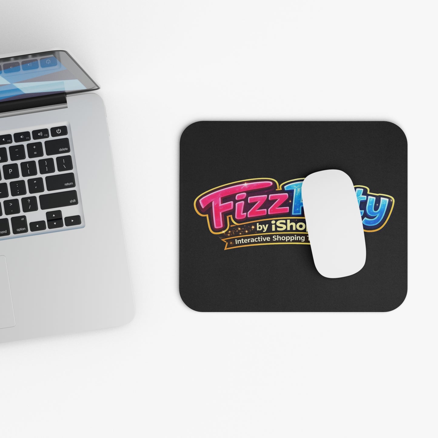 FizzParty by iShops Logo Mouse Pad — Colorful Gaming & Office Desk Mat