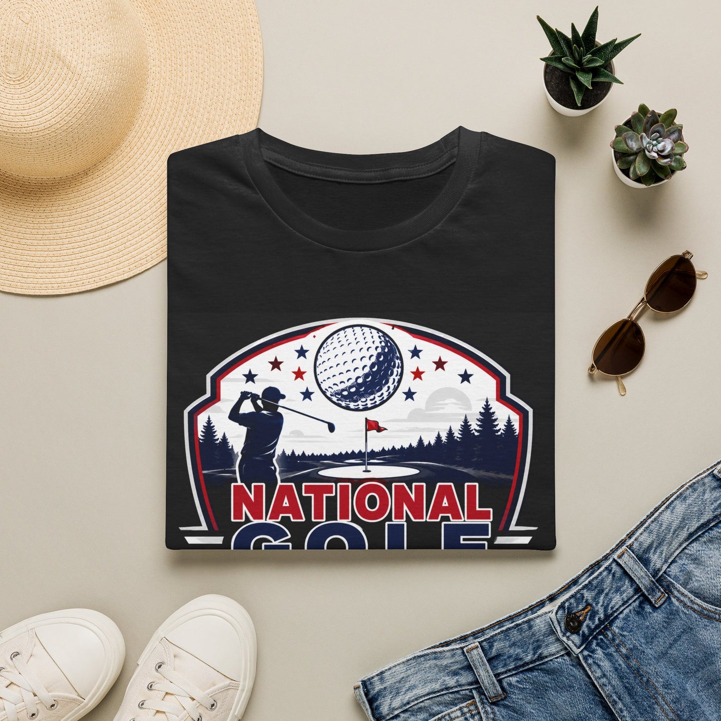 Golf T-Shirt — 'National Golf Network' Retro Golfing Tee