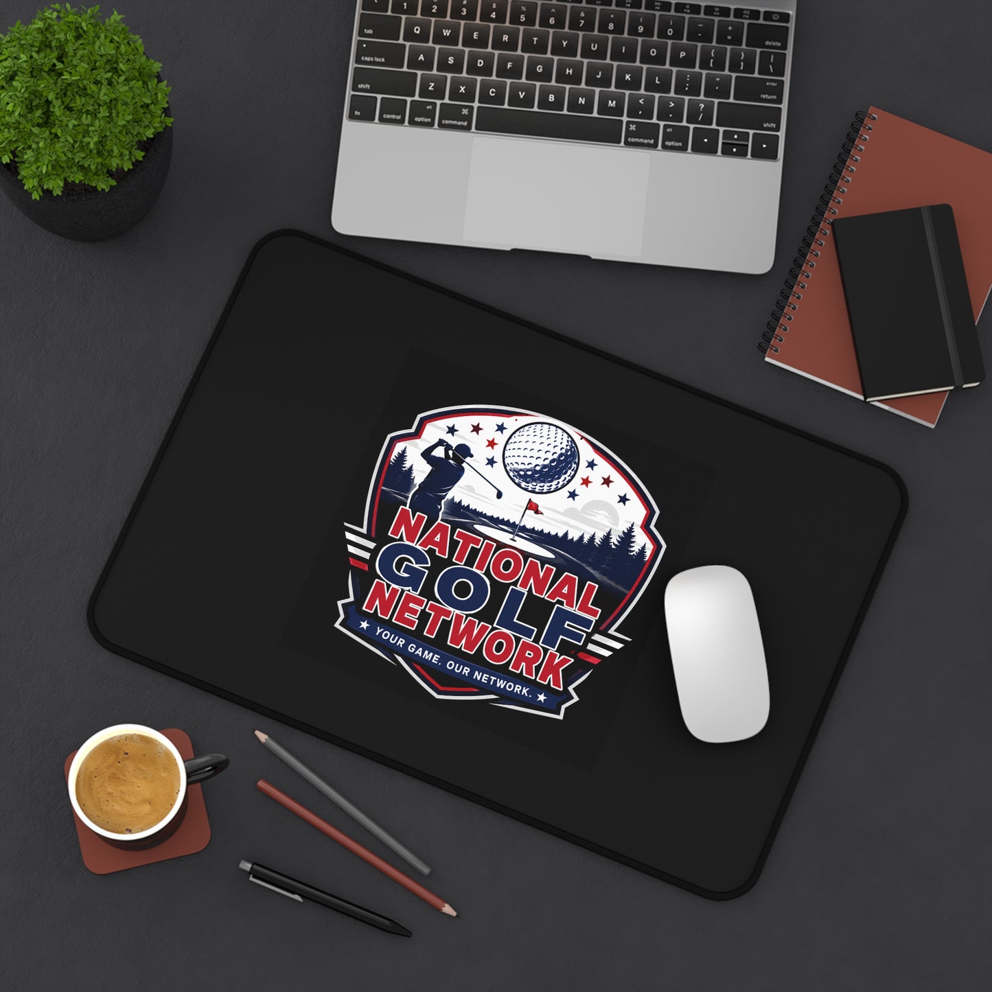 National Golf Network Desk Mat — Golf Logo Mouse Pad for Golf Fans